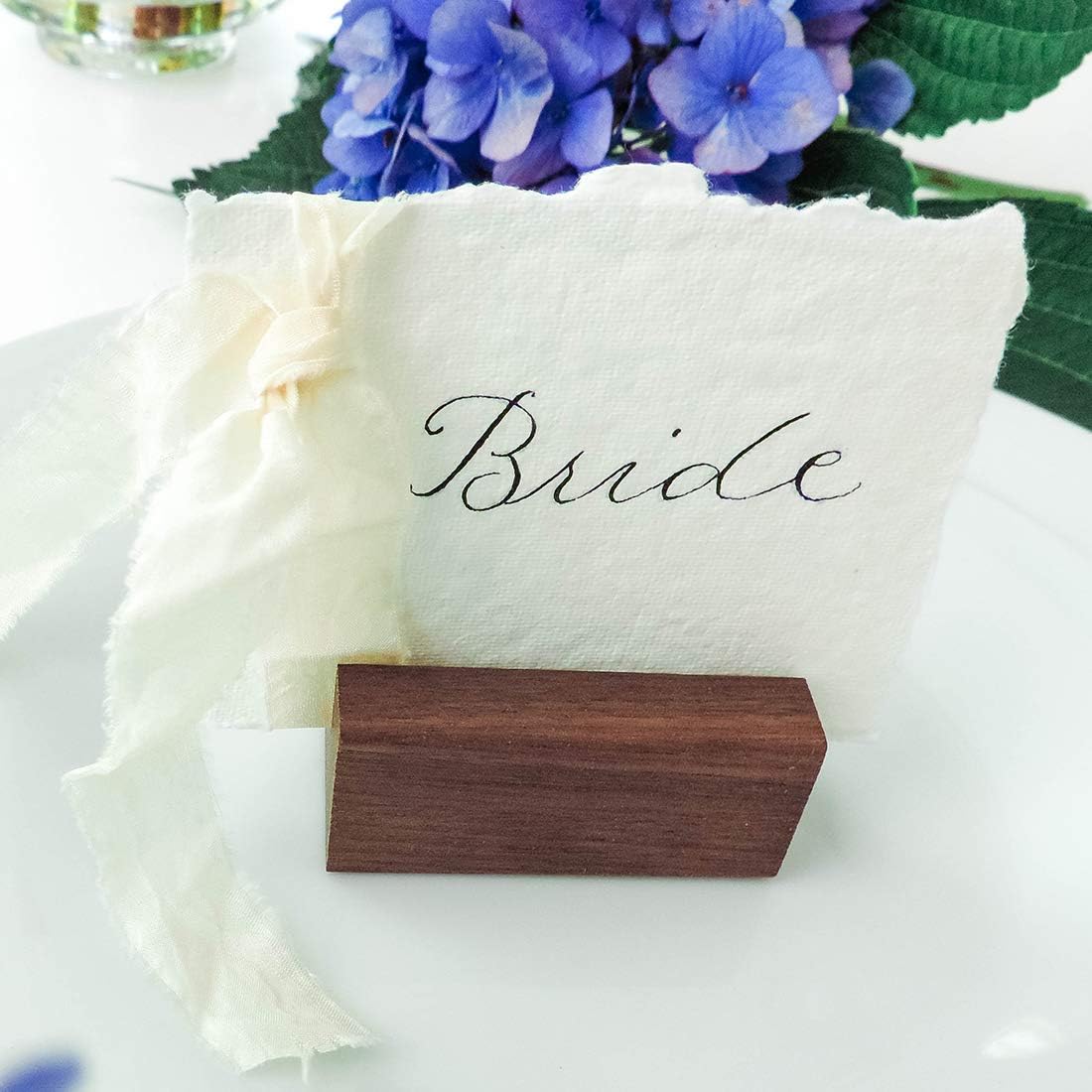 UNIQOOO 10 Pack 4" Gold Birch Wood Stands for Wedding Acrylic Sign, Wood Table Number Holders for 1/8 Thick Acrylic Sheets | Wedding Display Stand, Card Holder for Bar Menu, Retail Sign, Party