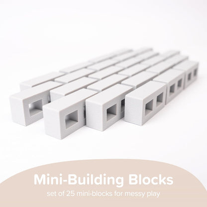 Inspire My Play 25 x Mini Silicone Building Blocks for Sensory and Messy Play - Construction Bin Filler - Creativity for Kids