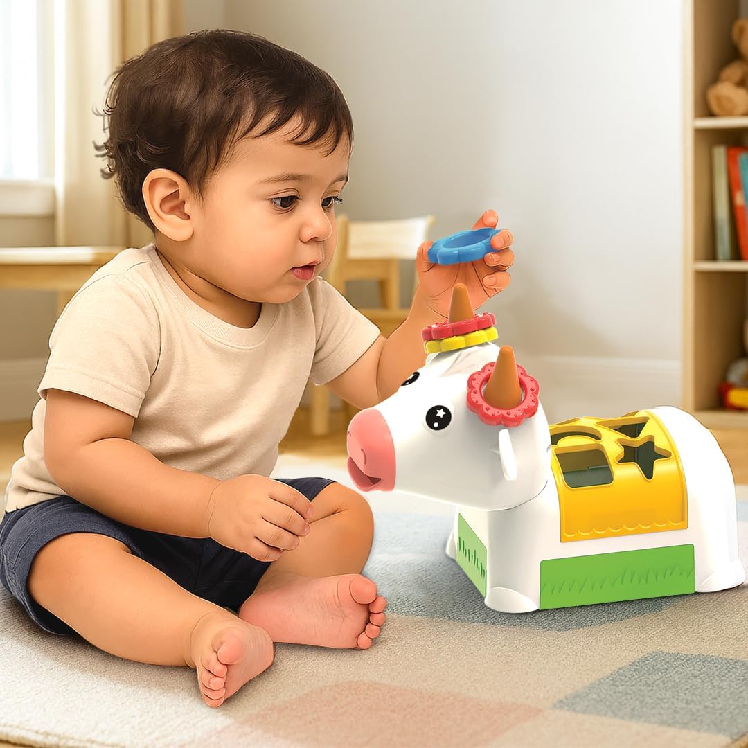Imagimake Stacking Pots Toys | Leaps & Bounds 6+ Month Old Baby Toy | Learning Toy for Infant & Toddler | 5-in-1 Play & Learn | Stacking, Nesting, Pretend Play | First Birthday Gifts for Girls & Boys