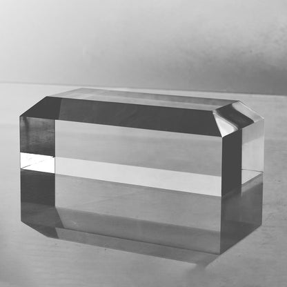 CiaoHER 2in Thickness Beveled Solid Acrylic Display Block Clear Polished Pedestal Stand Riser Solid Base (10x10)