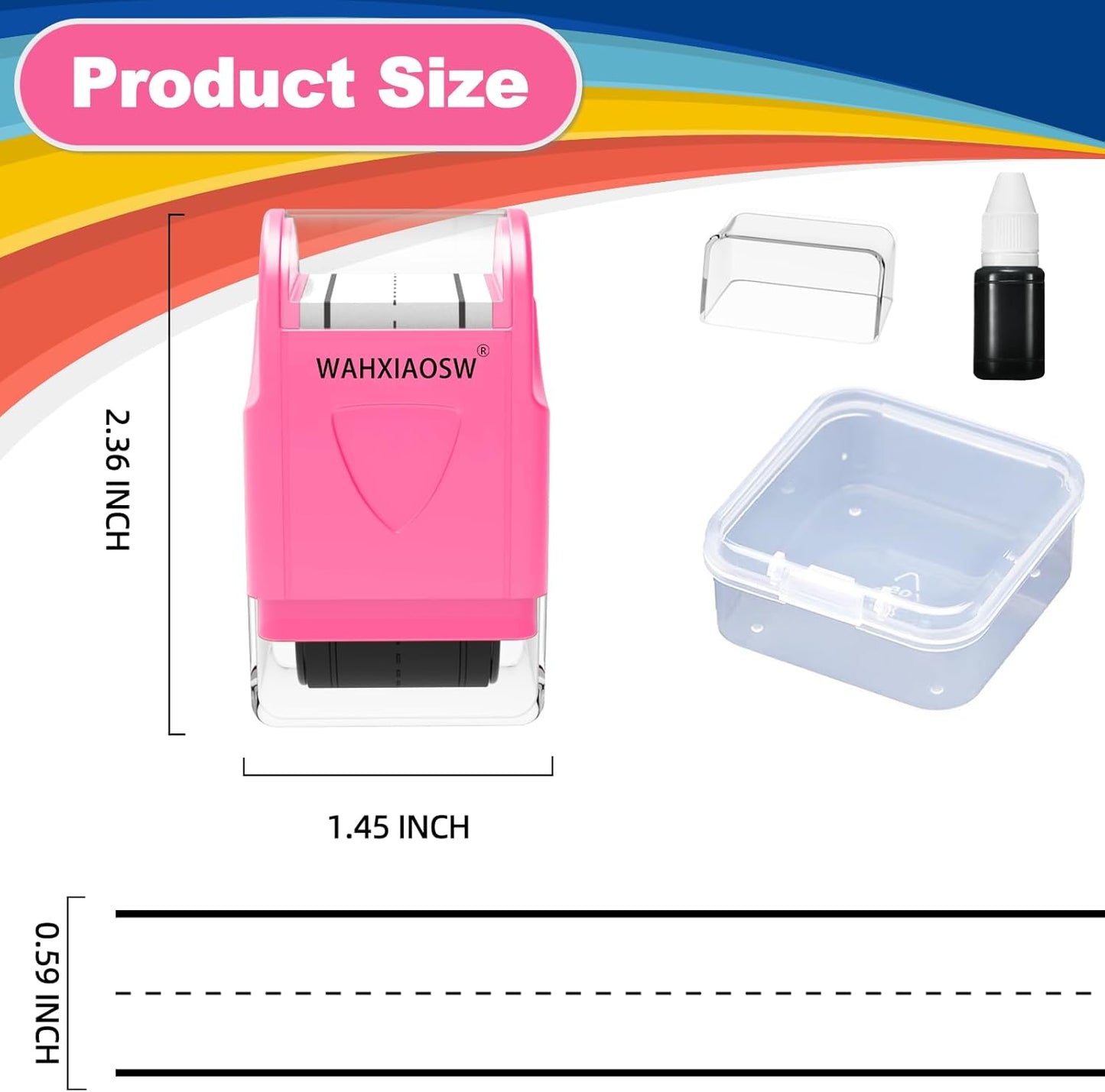 Handwriting Lines Stamp Roller Self-Inking Line Rolling Stamps Handwriting Practice Tool for Teachers Kids Kindergarten (Yellow)