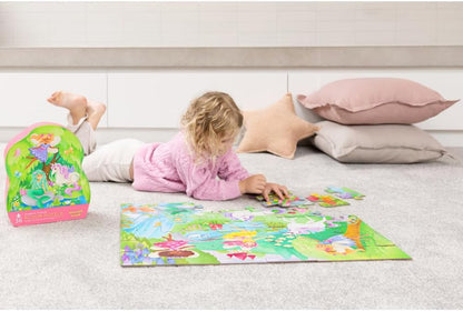 Crocodile Creek 36-Piece Jigsaw Floor Puzzle - Shark Reef - for Kids Ages 3-5 - Heavy-Duty Shaped Box for Storage - 24" W x 18" H Finished