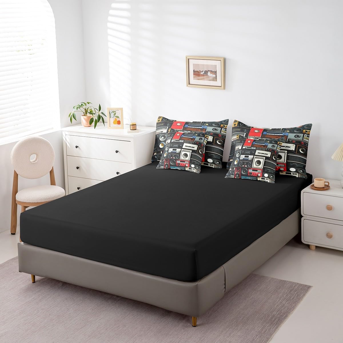 Erosebridal Chemical Equation Bed in a Bag Queen Comforter Set 7 Piece,Chemistry Bedding Sets Science Students Learning Gift Sheet Set with Comforter,Molecular Formula Education Bed Set - Colors B