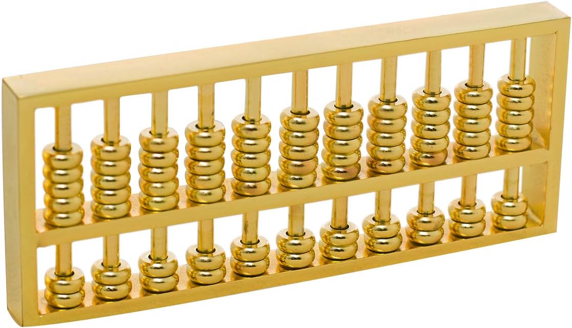 BRABUD Mini Copper Abacus Decoration Chinese Calculator Math Calculating Tool for Kids Adult Collection WQ018