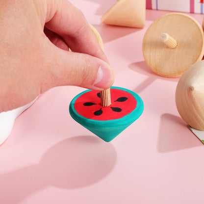 NUOBESTY 12Pcs Wood Spinning Tops, DIY Blank Painting Gyroscope Toy for Kids Art Crafts, Unfinished Hand Painted Spin Top Bulk for Classroom, Party Favors, Kindergarten Education