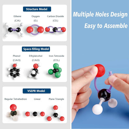Chemistry Molecular Model Kit (208 Pcs) for Student and Teacher,Organic and Inorganic Chemistry Learning Set,Motivate Enthusiasm for Learning Chemistry and Raising Space Imagination