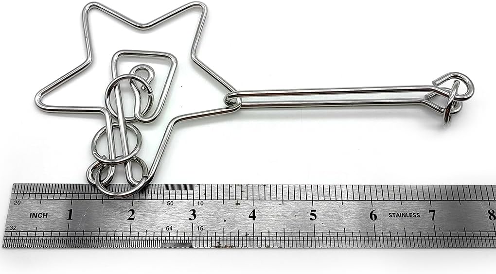 Zooshine 3PCS Large Hard Metal Brain Teaser Puzzles,Metal Wire Puzzle Set Challenging Magic Trick Toy for Party,Office Gift for Adults Kids Teens