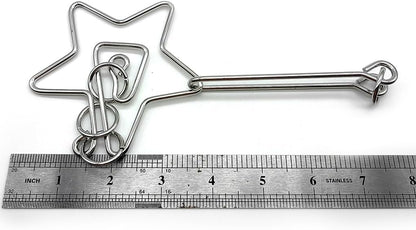 Zooshine 3PCS Large Hard Metal Brain Teaser Puzzles,Metal Wire Puzzle Set Challenging Magic Trick Toy for Party,Office Gift for Adults Kids Teens