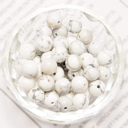 NCB 100pcs Original Natural Stone Beads Gemstone Round Loose Beads 6mm 8mm 10mm (Blue Aventurine, 6mm 100Beads) - Colors A