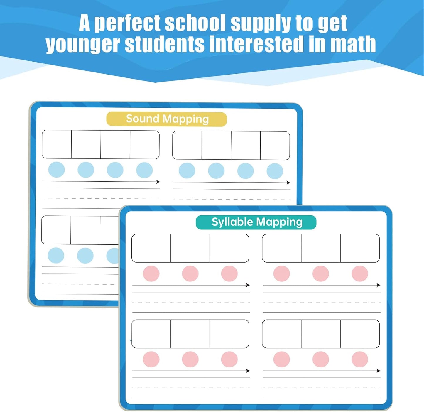 Dry Erase Number Line Whiteboard, 9" x 12" 1-100 Number Double-Sided Math Practicing Chart, Homeschool Supplies，Educational Tools for Kids Students Classroom