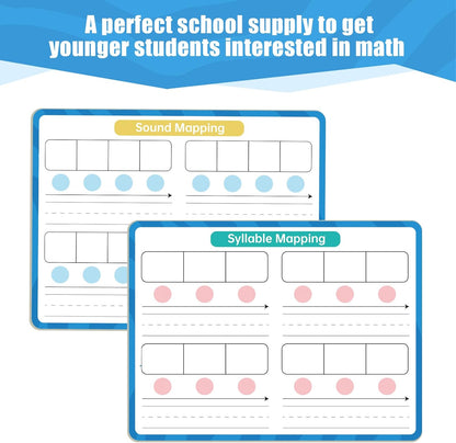 Dry Erase Number Line Whiteboard, 9" x 12" 1-100 Number Double-Sided Math Practicing Chart, Homeschool Supplies，Educational Tools for Kids Students Classroom