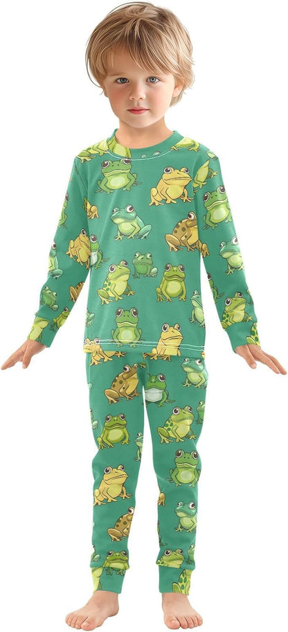 ALAZA Shark Starfish Palm Tree 2 Piece Pajama Set Long Sleeve Top and Pants Sleepwear Unisex - Colors B