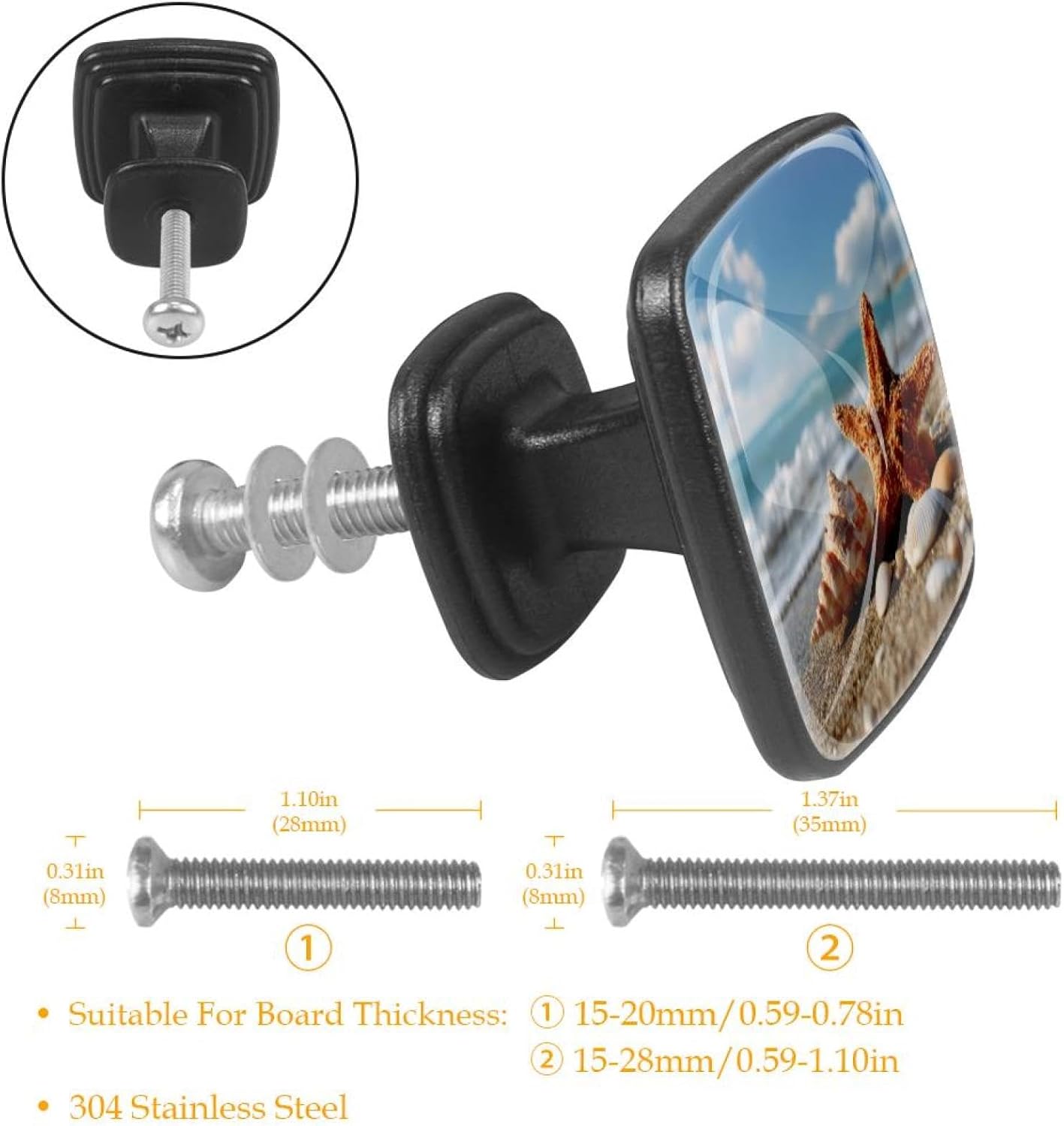 4 Pack Cabinet Knobs Drawer Pulls, 30mm Round ABS Glass Drawer Hardware Growing Butterfly Cabinet Handles with Screws for Dressers Kitchens Cupboard