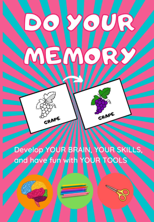Do your memory! Matching memory game for kids, Game for children, Family game, Match card game, Coloring book, Stimulates Cognitive Skills