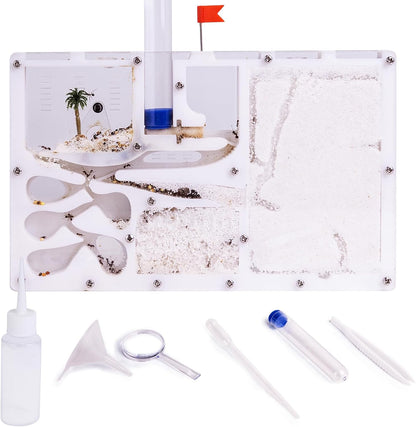Ant Farming Castle,Habitat Science Learning Kit,Farms for Live Ants,Study of Ecosystem,Behavior of Ant Colony, Explore The World at Home School (Live Ants NOT Included) (White)