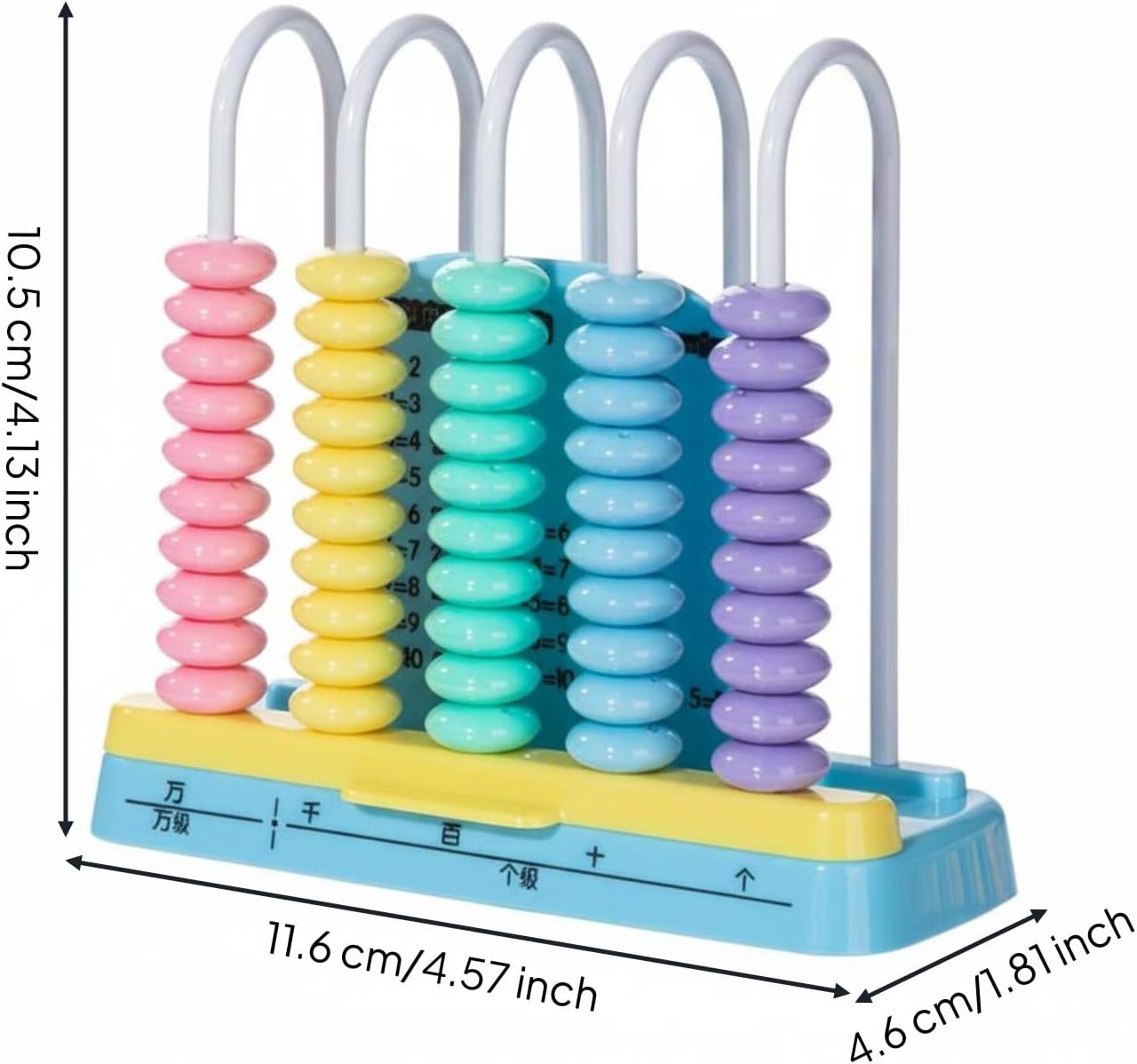 Abacus Quick Reset Children's Abacus Kids Math Counter for Preschoolers, Elementary School Students, Classroom, Homeschooling, Blue, 5 Rows