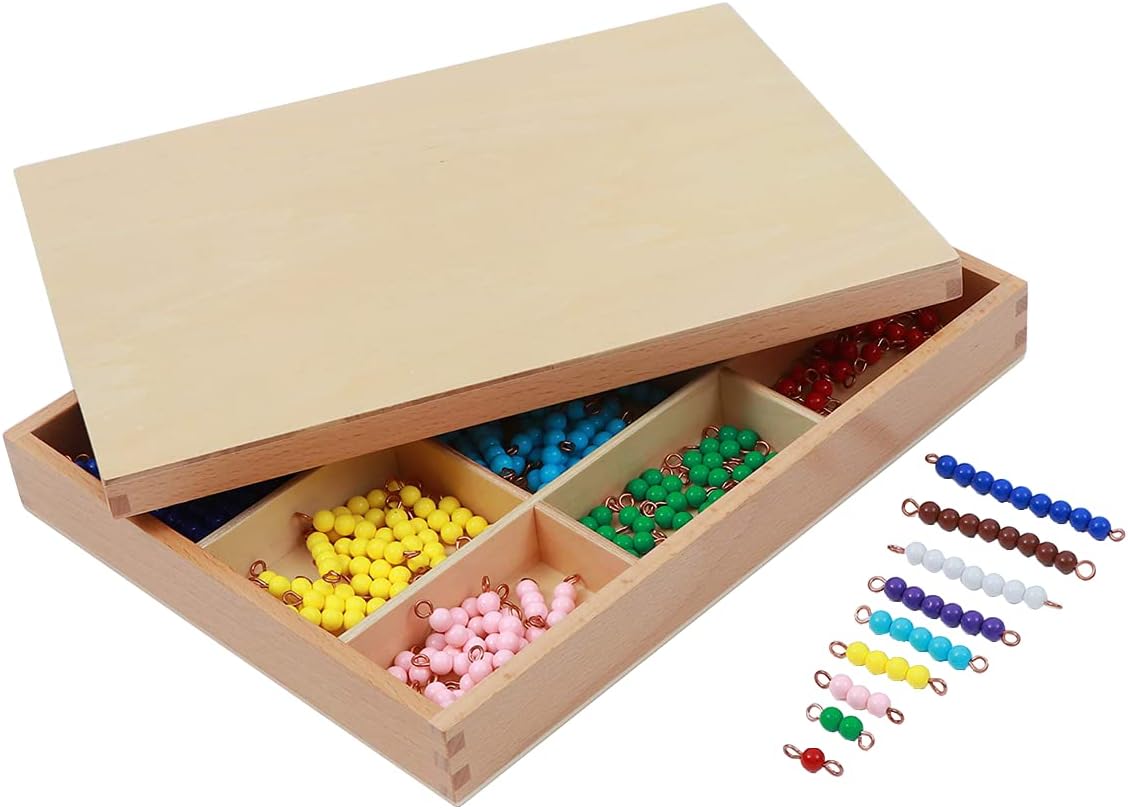 Adena Montessori Counting Beads Checker Board Beads Math Games & Teaching Numbers Counting Toys