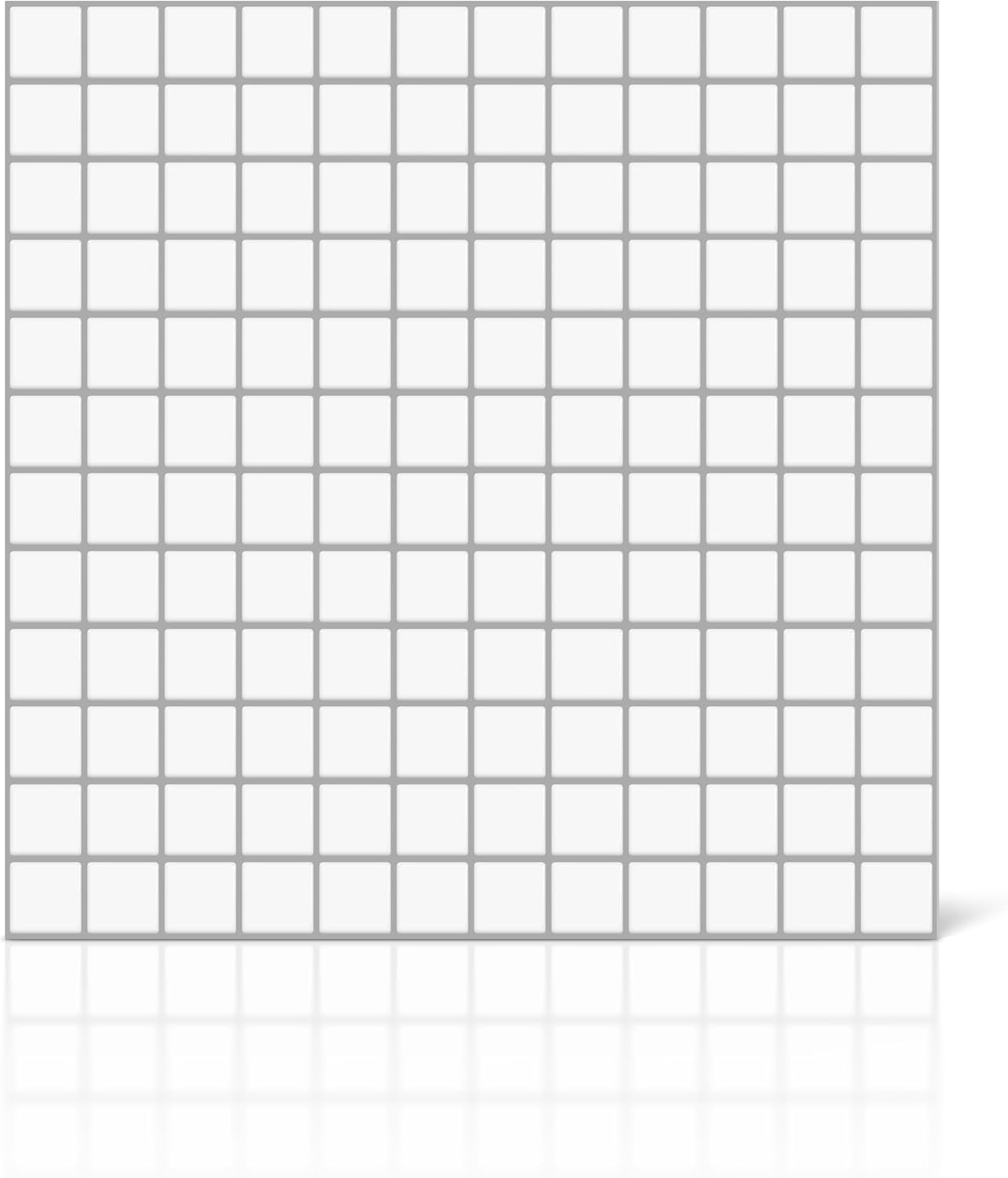 VViViD 11 Sheets Peel and Stick Grey Gloss Faux Ceramic Brick Wall Tiles, Self Adhesive Backsplash 12”x12”, 2mm Thick Kitchen, Bathroom (11 sq. ft.)