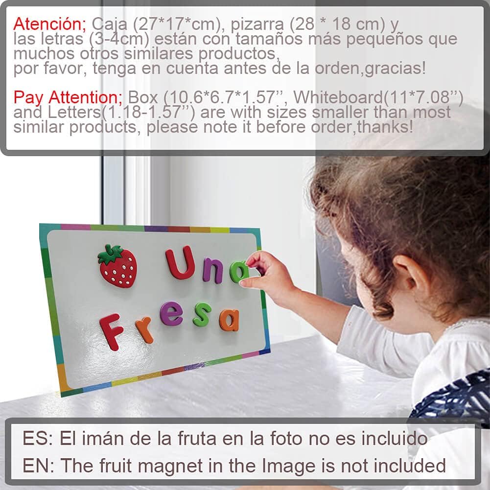 Spanish Magnetic Letters Alphabet Magnets - Letras Españolas y Números Magnéticos para Niños, 4 Colors for Classroom and Home Teaching, 4 Colores para La Enseñanza en Aula y Casa(4 Sets ES2)