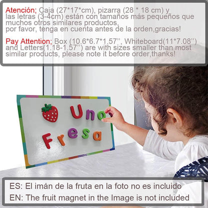 Spanish Magnetic Letters Alphabet Magnets - Letras Españolas y Números Magnéticos para Niños, 4 Colors for Classroom and Home Teaching, 4 Colores para La Enseñanza en Aula y Casa(4 Sets ES2)