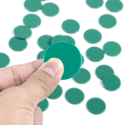 Coopay 300 Pieces Plastic Learning Counters Disks Bingo Chip Counting Discs Markers for Math Practice and Poker Chips Game Tokens,1 Inch (Blue Style 1)