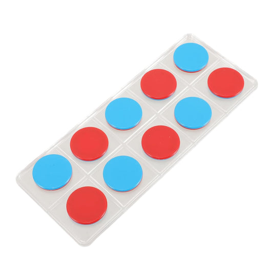 DOITOOL 50pcs Plastic Two Color Counting Chips for Math Learning Ten Frame Manipulatives for Educational Game Tokens for Counting Sorting and Interactive Play