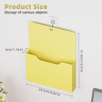 Magnetic File Holder - Magnetic Paper Holder, Pocket Organizer Office Supplies Storage Mail Organizer for Notebooks,Planners,Letter (Black)