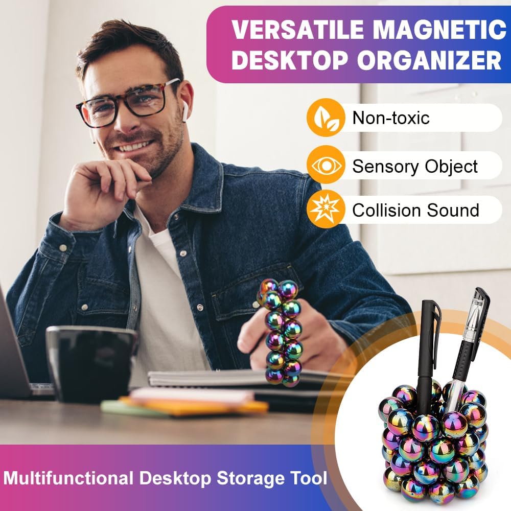 Fidget Magnet Toy for Adults, Magnet Hand Roller, Magnetic Toy for Men, Magnet Slime Ferrite Putty Office Desk Decorations, Gift for Science Kit 21 PCS