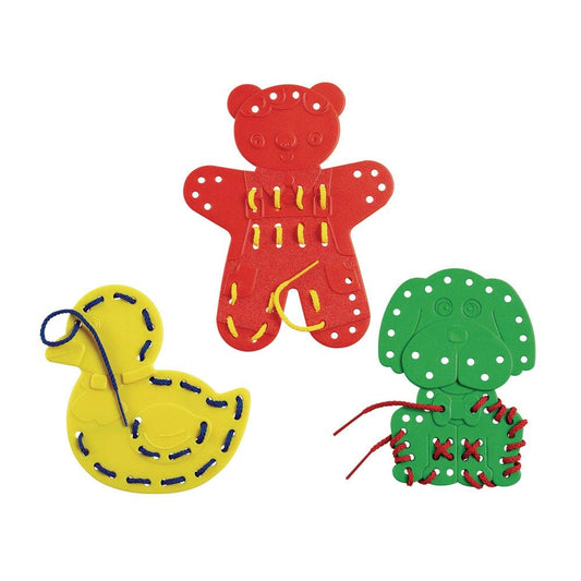 Extra-Large Animal Lacing Shapes - 9 Cards Excellerations