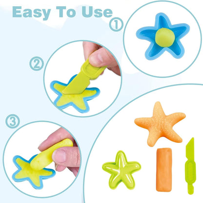 Unleash Creativity with 6 Unique Dino Molds Dough Toys Dough Accessories Set.Ideal as a Gift for Kids Aged 3-4-8 Years