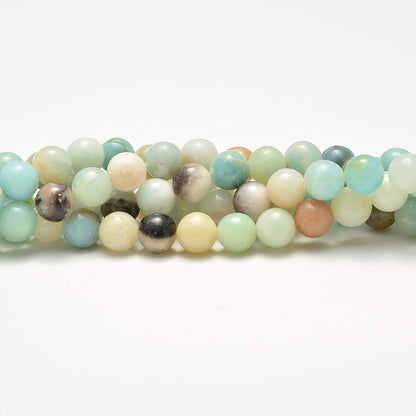 NCB 100pcs Original Natural Stone Beads Gemstone Round Loose Beads 6mm 8mm 10mm (Blue Aventurine, 6mm 100Beads) - Colors A