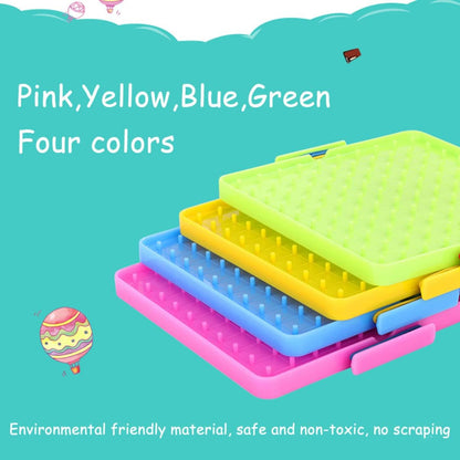 Kisangel 4pcs Nail Board Educational Pegboard, Double-Sided Geoboard Learning Tools for Elementary Math Classroom Use, 6.88X6.29 Inches