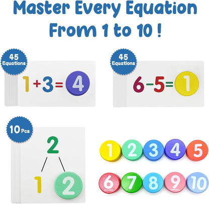 1-20 Ten Frame Pop Board, 6PACK Fidgets for Classroom, Quiet Sensory Toys Bubble Poppers, Pop for Counting Math, Focus Tools for Kids, Montessori Educational Toy Gift for Kindergarten
