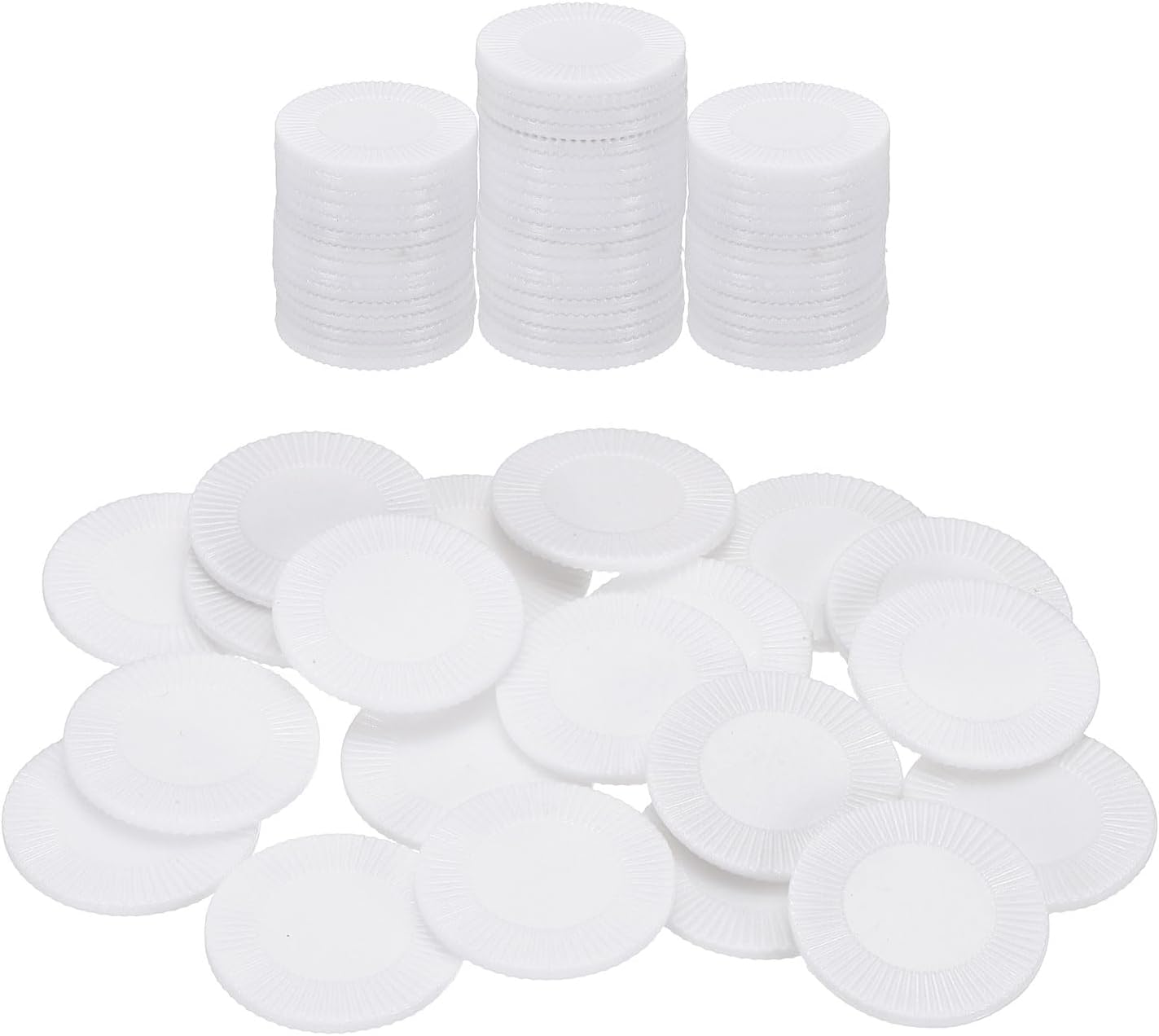 uxcell 64Pcs Plastic Poker Chips, 0.9 Inch Mini Bingo Chips Learning Counters Counting Counters Disks Markers Opaque Game Tokens for Game Play Math Counting, Red, Pattern