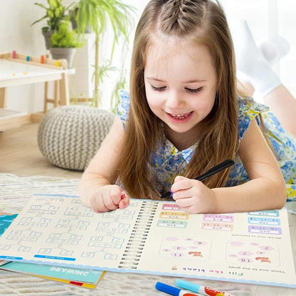 AALGO Handwriting Book Practice for Kids,Reusable Grooved Handwriting Books, Writing Practice for Kids Age 3-5