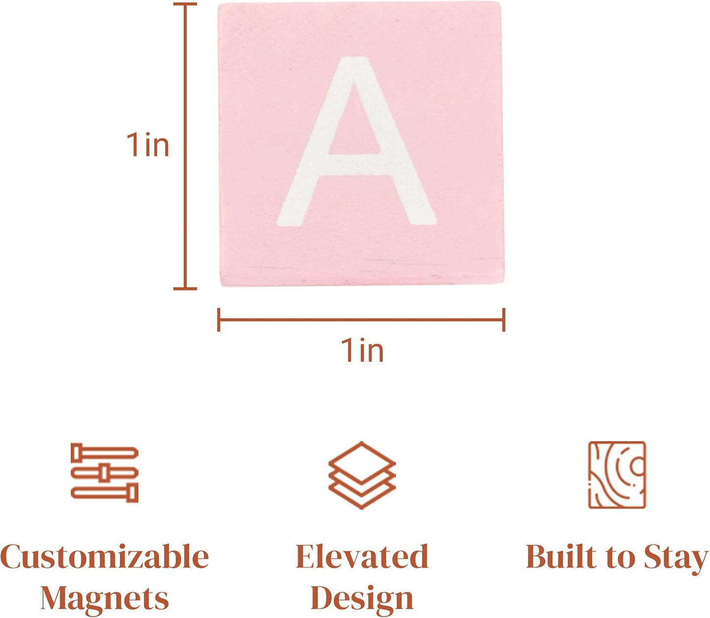 Stiles 100 Piece Wooden Magnetic Letter Tiles - Grey