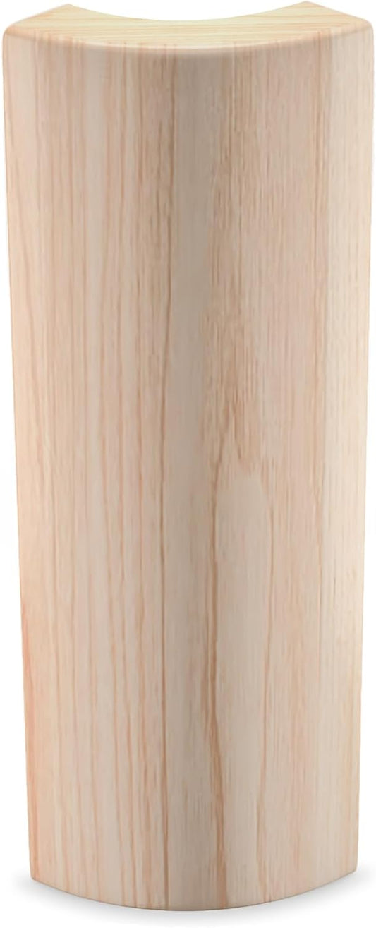 5.5" x 5/8" Rounded Outside Bullnose Corner Baseboard Molding and Trim Block for Thin Baseboard. Pine. (10)