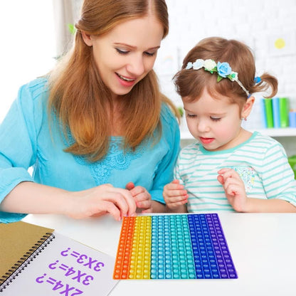 2 in 1 Multiplication Table Game and Digital Addition Table P0PP Math Toy, DK-SIMINA Rainbow Dimple Finger tip Toy, Math Manipulation Game, Create Various Math Operations (1 PCS)