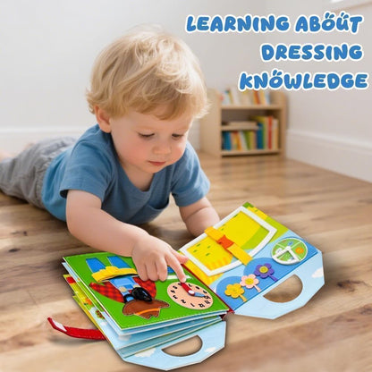 Farm Busy Book for Toddlers 1-3, Busy Board for 1 Year Old, Barn Animals Quiet Books with Finger Puppets, Portable Travel Learning Educational Montessori Toys for 1 Year Old Birthday Gifts Christmas