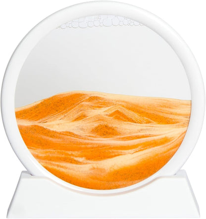 KUILONGT 3D Dynamic Sand Art Liquid Motion 6.97 Inch Khaki Moving Sand Art for Desktop Home Office Decor Relaxing Kinetic Sandscapes with Flowing Design(Khaki)