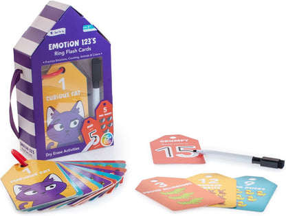 Open The Joy Dry Erase Number & Emotion Flash Cards for Kids – 123 Counting & Feelings Learning Set, Reusable Preschool Math & SEL Toys, Tracing & Writing Practice Ages 3+