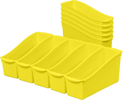 ECR4Kids Linking Plastic Storage Book Bin, Multipurpose Organization, Neon Purple, 10-Piece
