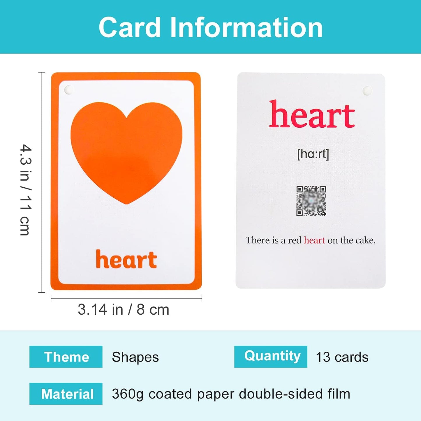 Lilias Body Parts Flash Cards, Toddler & Preschool Learning Toys, Kindergarten Learning Supplies, 4.3 x 3.14 Inch, 34 Cards