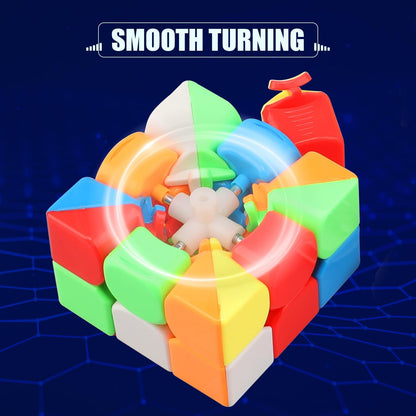 STEAM Life Speed Cube Set, Speed Cube Set of 2x2 3x3 4x4 Megaminx and Pyramid Cube Smoothly Stickerless Magic Cubes Collection for Kids & Adults