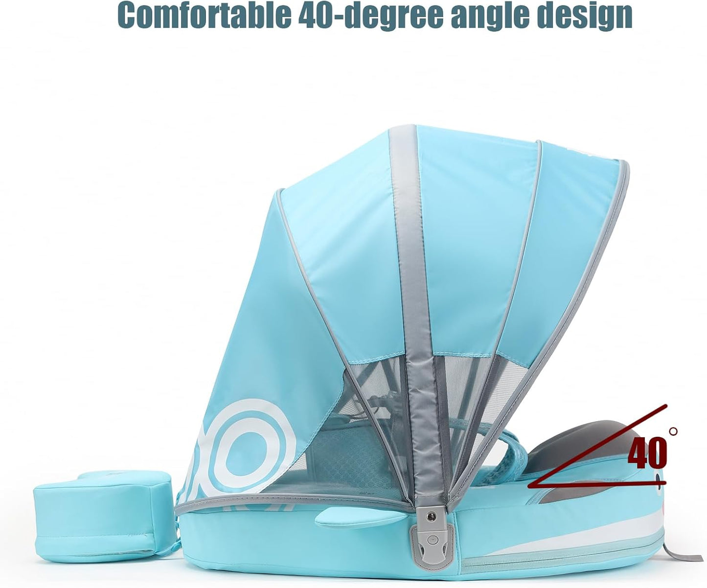 Baby Pool Float with UPF50+ 3D Adjustable Canopy, Add Tail Mambobaby Float Non Inflatable Infant Floats for Pool, Cartoon Narwhal Baby Floats (NPink with Canopy-U05NPCTLUROHML01U05)