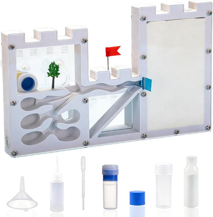 Ant Farming Castle - Ant Habitat Science Learning Kit with Yellow Sand and Tool, Large Viewing Area Ant Colony Observation Kit Educational Science Gifts for Boys, Girls