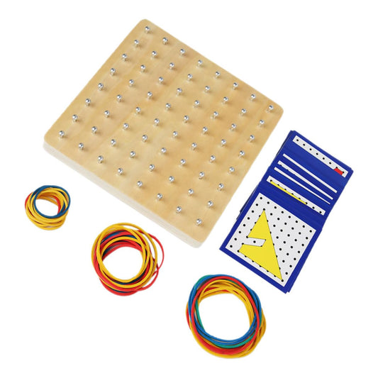 1Set Geoboard for Educational Mathematical Nail Plate Geometric Shape Learning Tool Enhance Creativity and Motor Skills Present