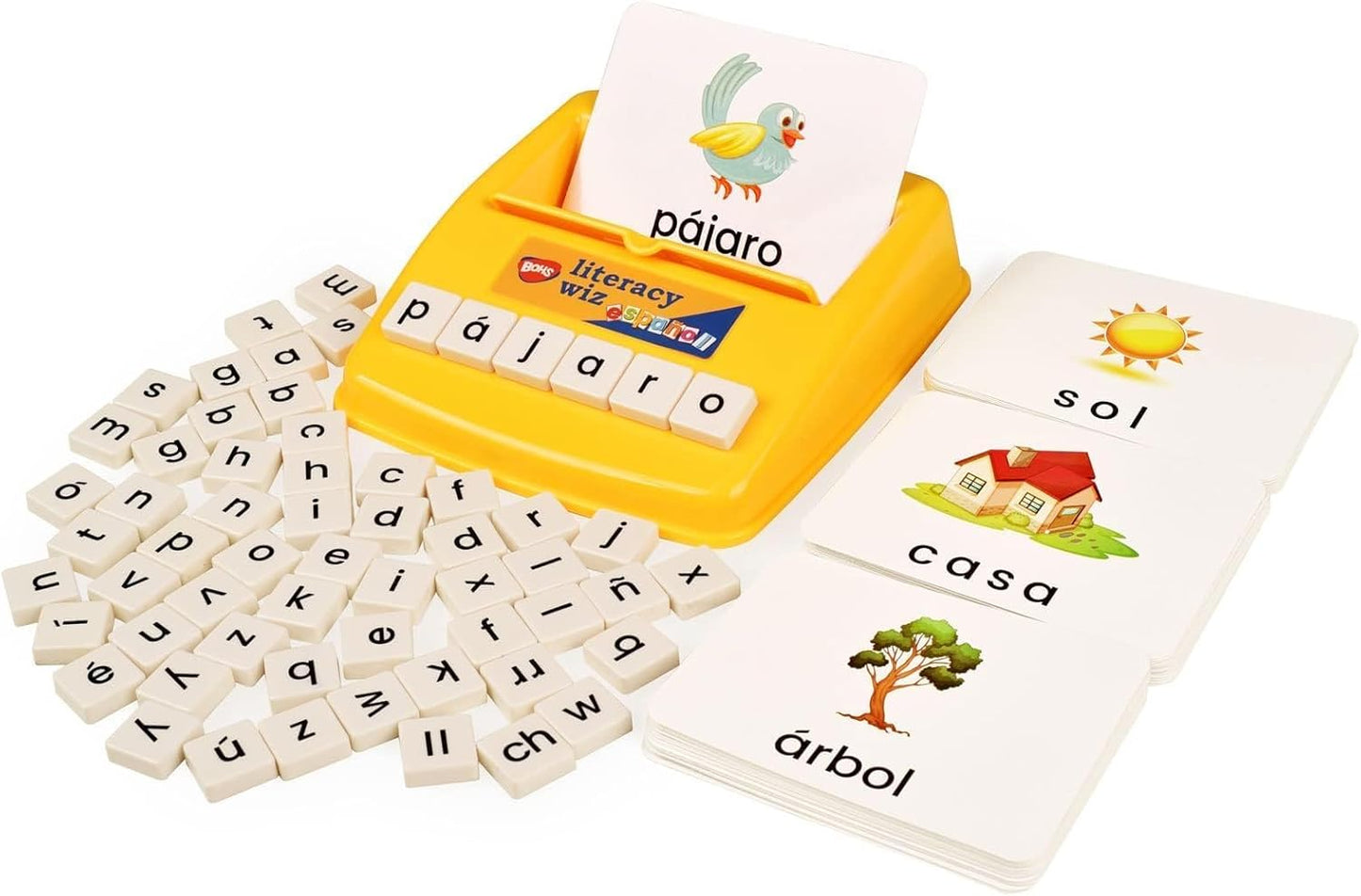 BOHS Spanish Literacy Wiz Spelling Game - Espanol Lower Case 60 Flash Cards - Preschool Language Learning Educational Toys