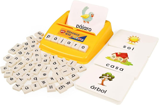 BOHS Spanish Literacy Wiz Spelling Game - Espanol Lower Case 60 Flash Cards - Preschool Language Learning Educational Toys