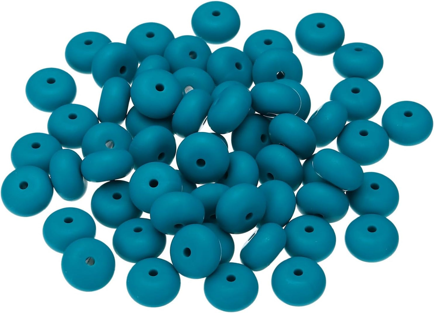 PATIKIL 14mm Silicone Beads, 60PCS Silicone Beads Bulk Abacus Spacer Beads Lentil Focal Cute for Pens Keychain Bracelets Necklace, Black